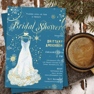 Winter Wonderland Snowflake Blue Bridal Shower