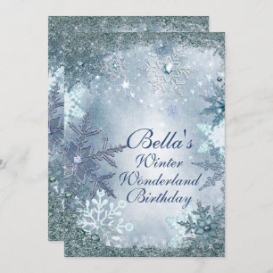 Winter Wonderland Snowflake Party Invitations
