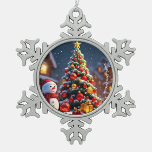 "Winter Wonderland" Snowflake Pewter Christmas Ornament