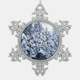 Winter Wonderland Snowflake Pewter Christmas Ornament