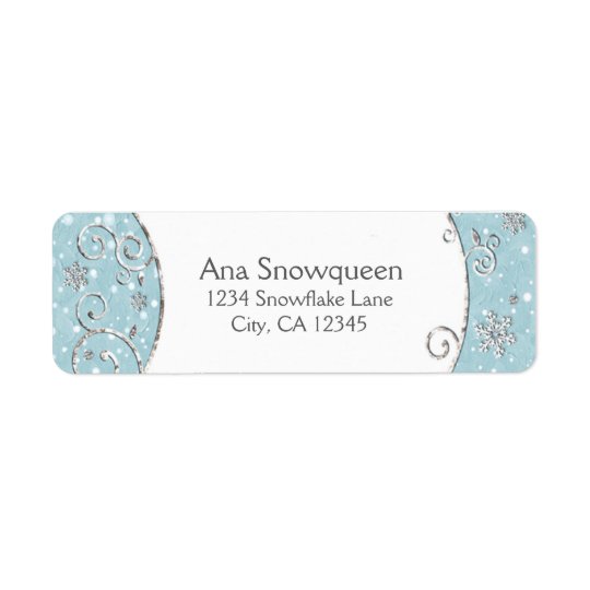 Winter Wonderland Snowflake Swirl Address Label