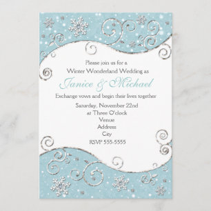 Winter Wonderland  Snowflake Swirl Invitation