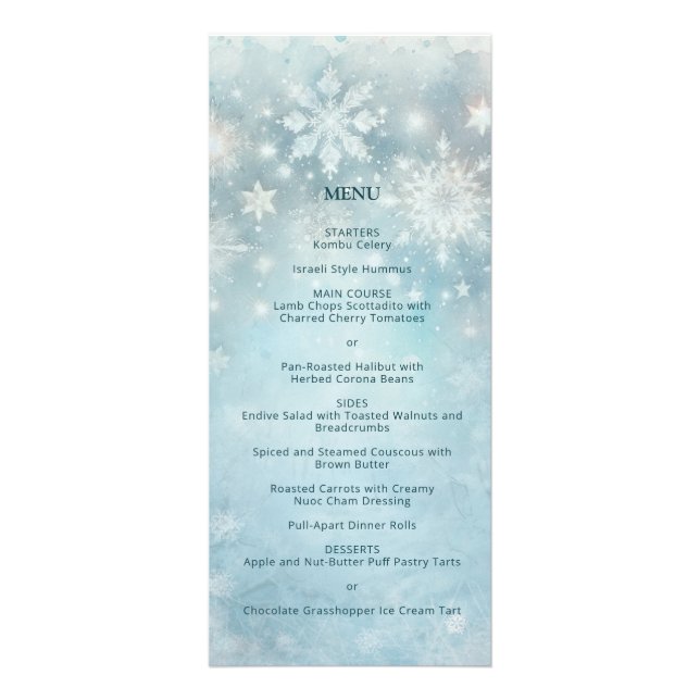 Winter Wonderland Snowflake Wedding Details Insert Rack Card (Front)