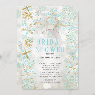 Winter Wonderland Snowflakes Bridal Shower Invitation