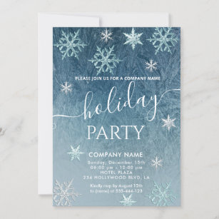 Winter wonderland snowflakes company party invitat invitation