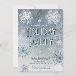 Winter wonderland snowflakes company party  invitation