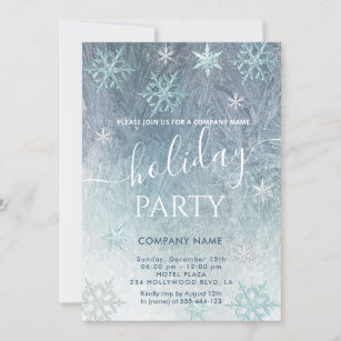 Winter wonderland snowflakes company party invitation