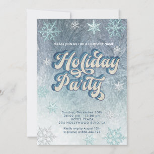 Winter wonderland snowflakes company party invitation