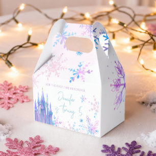 Winter Wonderland Snowflakes Girl Snow Birthday Favour Box