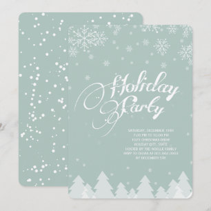 Winter Wonderland Snowflakes Holiday Party Invite