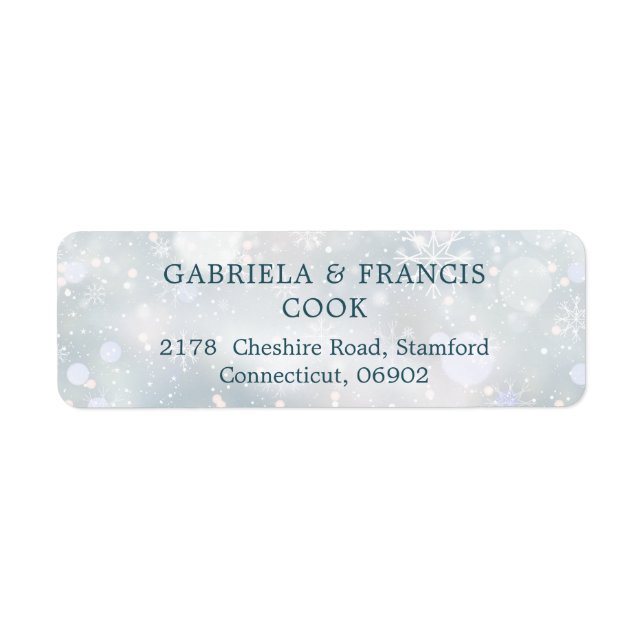 Winter Wonderland Snowflakes Return Address Label (Front)