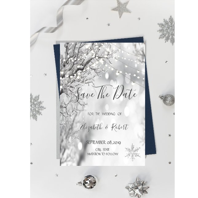 Winter Wonderland, Snowflakes Save The Date (Creator Uploaded)