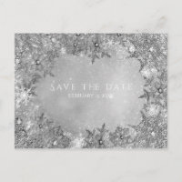 Winter Wonderland Snowflakes Silver Save the Date