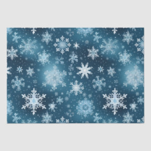 Winter Wonderland Snowflakes Snowfall Blue White Tissue Paper