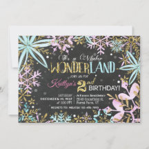 Winter Wonderland Snowflakes Sparkle Birthday