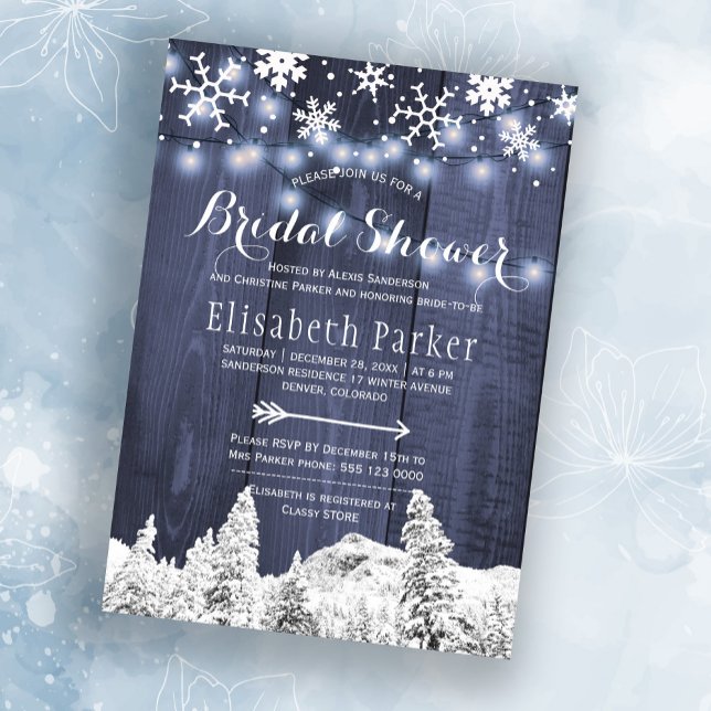 Winter wonderland snowing bridal shower invitation (Creator Uploaded)