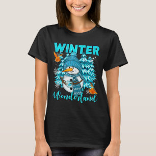 Winter Wonderland Snowman And Snowflakes Cozy Wint T-Shirt