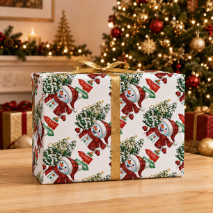 Winter Wonderland Snowman Christmas Wrapping Paper