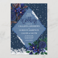 Winter Wonderland Snowy Floral Watercolor Wedding