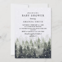 Winter Wonderland Snowy Forest Baby Shower