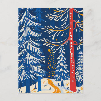 Winter Wonderland, Snowy Forest, Holiday folk art