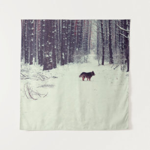Winter Wonderland: Snowy Pine Forest Tapestry