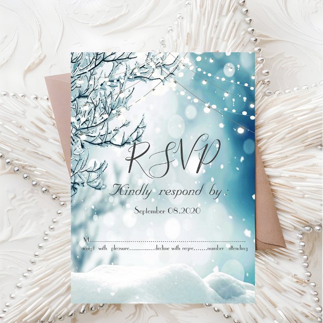 Winter Wonderland, String Lights RSVP Invitation (Creator Uploaded)