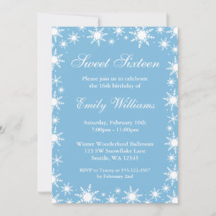 Winter Wonderland Sweet 16 Birthday Party Invitation