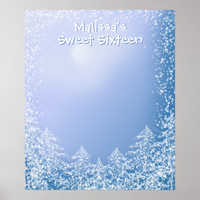 Winter Wonderland Sweet Sixteen Sign in Board (Front)