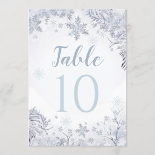 Winter Wonderland Table Number Card