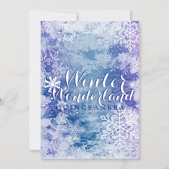 Winter Wonderland Theme QUINCEAÑERA Birthday Invitation (Front)