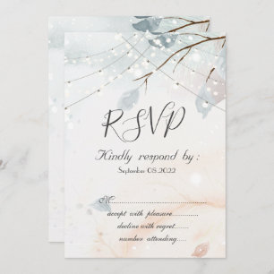 Winter Wonderland,Tree Branch RSVP Invitation
