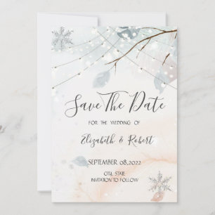 Winter Wonderland,Tree Branch Save The Date