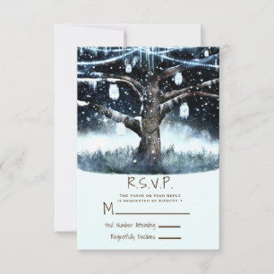 Winter Wonderland Tree Lights & Jars RSVP Reply