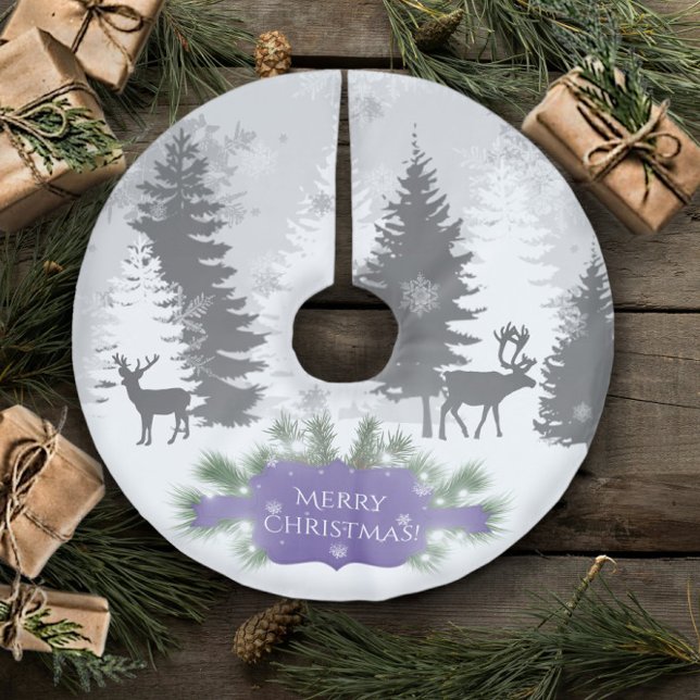 Winter Wonderland Tree Skirt - Purple (Purple Winter Wonderland Christmas Tree Skirt)