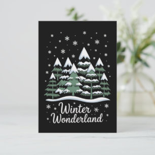 Winter Wonderland Trees Christmas Family Crew Invitation