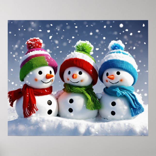Winter Wonderland Trio 3D Snowmen Poster (Front)
