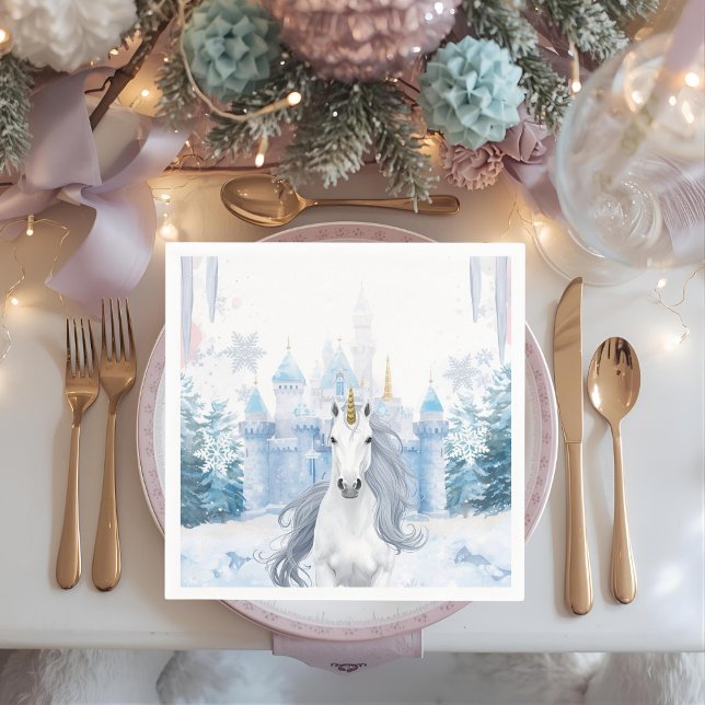 Winter Wonderland Unicorn Napkin (Creator Uploaded)