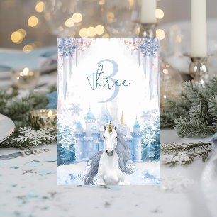 Winter Wonderland Unicorn  Table Number