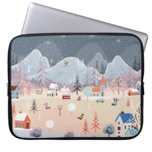 Winter Wonderland: Vintage Countryside Scene. Laptop Sleeve