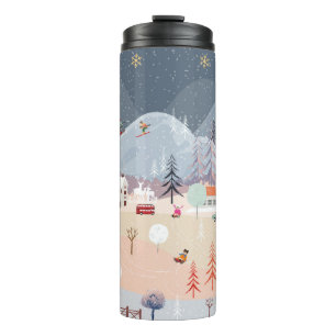 Winter Wonderland: Vintage Countryside Scene. Thermal Tumbler