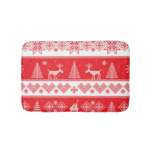 Winter Wonderland: Vintage Seamless Design. Bath Mat