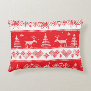Winter Wonderland: Vintage Seamless Design. Decorative Cushion