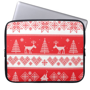 Winter Wonderland: Vintage Seamless Design. Laptop Sleeve