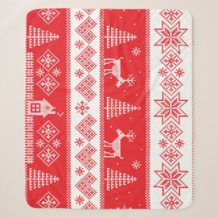 Winter Wonderland: Vintage Seamless Design. Sherpa Blanket