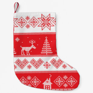 Winter Wonderland: Vintage Seamless Design. Small Christmas Stocking