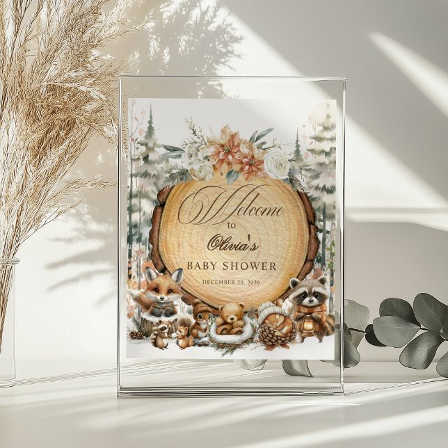 Winter Wonderland Watercolor Animals Welcome Sign (Creator Uploaded)