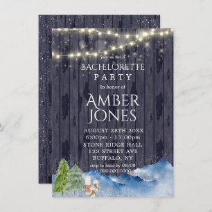 Winter Wonderland   Watercolor Bachelorette Party Invitation