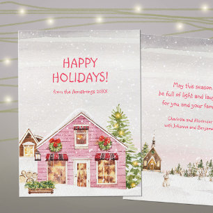 Winter Wonderland Watercolor Sweet Christmas Holiday Card