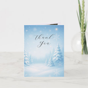Winter Wonderland Wedding Folded Thank You Card